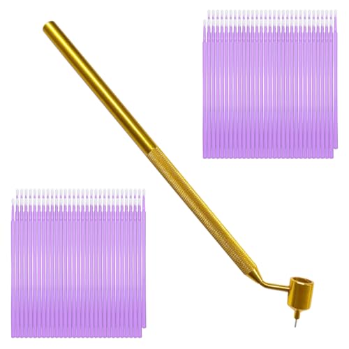 YoRise 100PCS 0.5mm Car Touch Up Paint Pen, Fillable Detailing Fine Line Fluid Writer Applicator Pens, Paint Touch Up Pen, Automotive Scratch Repair Tool Kit (Purple)