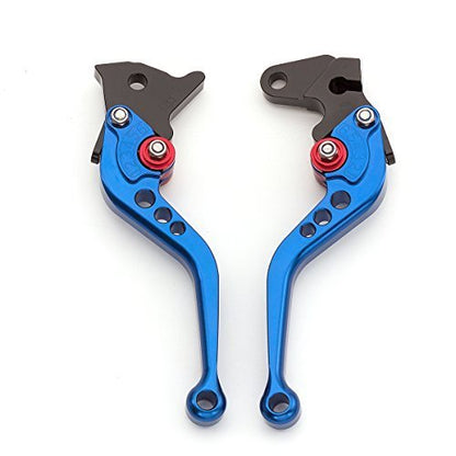 CNC Brake Clutch Levers Compatible with GROM MSX125 CBR300R CB300F CB300 CB300R CB300FA 2014-2020, CBR250R 2011-2013, CB400F CB400R 2013-15, CBR500R CB500F CB500X 2013-2020, CB125/F/R 2019-2020 - color: Blue Lever with Red Adjuster