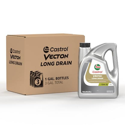 Castrol Vecton Long Drain 10W-30 CK4 Part Syn Diesel Engine Oil, 1GA, 3 Pk