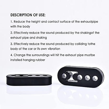 12mm Hole 4.25" EPDM 4 Hole Exhaust Hanger Adjustable Muffler Shock Absorber for Exhaust Pipe,Universal Tailpipe Mount Brackets Insulator Fit Car Truck SUV (4pcs) - size: 4pcs