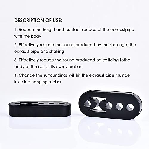12mm Hole 4.25" EPDM 4 Hole Exhaust Hanger Adjustable Muffler Shock Absorber for Exhaust Pipe,Universal Tailpipe Mount Brackets Insulator Fit Car Truck SUV (2pcs) - size: 2pcs