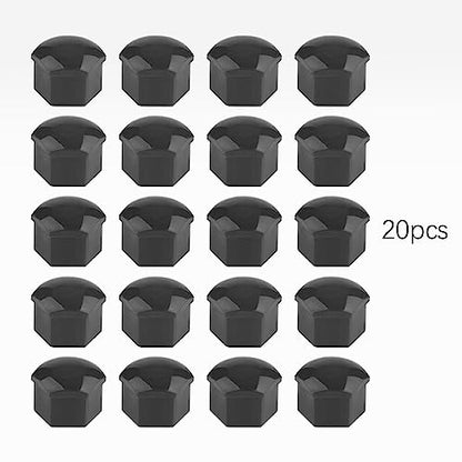ASUBHA 20PCS Lug Nut Covers, Car Wheel Nut Caps, 17mm Anti-Theft Wheel Lug Bolt Covers with Removal Tool, Automotive Exterior Accessories Hexagonal Lugnut Cover Universal for Most Cars SUVs - size: 17mm