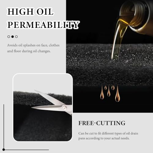 Oil Drain Splash Pad, 15" Round Oil Change Mat No Splatter Pad Oil Drip Mat, Heat-Resistant Oil Drain Mat Anti Splash Pad for Car Changing Oil Transmission Drain Pan