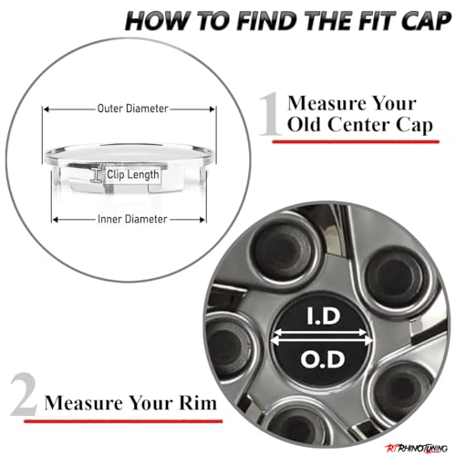 RTrhinoTuning 4pcs 70mm/64mm Wheel Center Caps Compatible with Element/Odyssey Alloy 5 Spoke Accord/CR-V Wheel OD:70mm/2.76",ID: 64mm/2.52" Rim Cap Gray Base - color: Gray