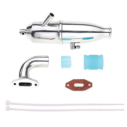 Exhaust Pipe Tubing Tuned Side Right Hand Muffler Pipe Spring with Manifold HPI HSP Losi Axial Kyosho 1/10 Nitro RC Model car,Cojoys