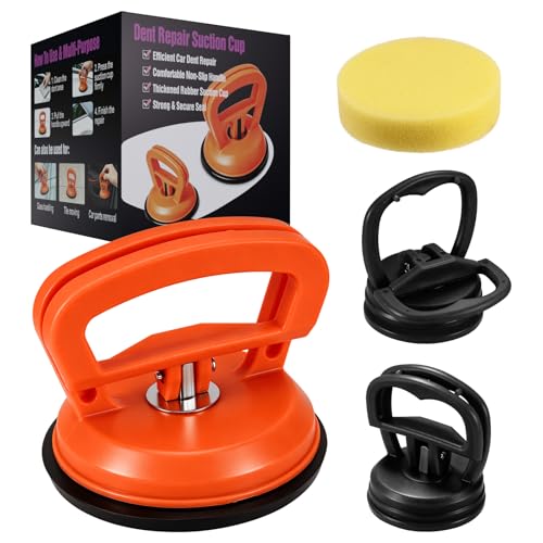 yuyimydd Car Dent Puller,Suction Cup Dent Puller,Dent Remover Tool for Car - color: 1 Orange + 2 Black