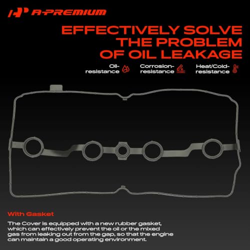 A-Premium Engine Valve Cover with Bolt, Gasket & Cap Compatible with Nissan Sentra 2013-2019 1.8L