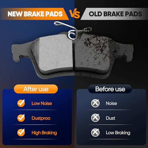 ECCPP Rear Brake Pads 4pcs Ceramic Disc Brake Pad Set For Ford For Focus - size: Rear D1095-7874