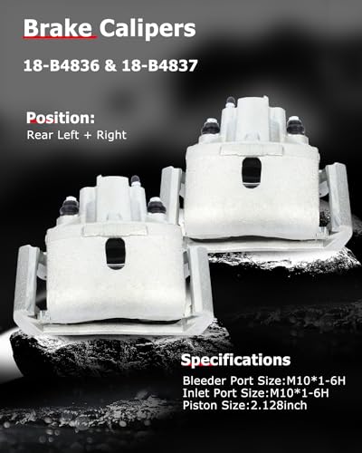 cciyu Rear Left & Right Disc Brake Calipers w/Bracket 18-B4837 18-B4836 - size: Rear[18-B4837+18-B4836]