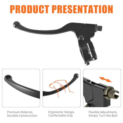 22mm 7/8" Left Brake Handle Clutch Lever Perch for Minibike parts Black - color: Black