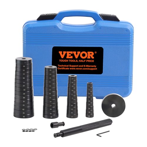 VEVOR 52PCS Custom Bushing Bearing & Seal Driver Set, Transmission Wheel Axle Bearing Race, Seal Driver Installer Remover, 18-65mm & 74mm Metric Discs Bush Removal Puller Bearing Press Tool Kit - style: 52 Piece