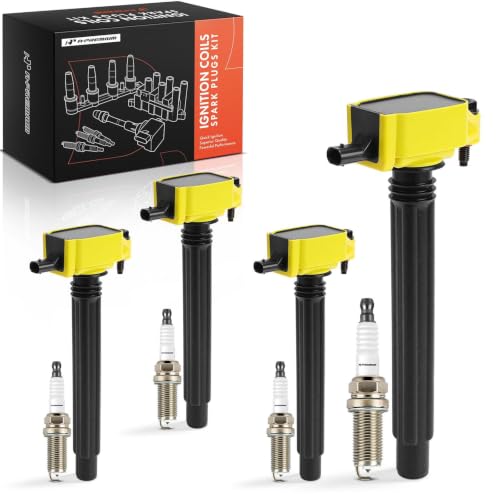 A-Premium Ignition Coil Pack and Iridium Spark Plugs - color: Yellow