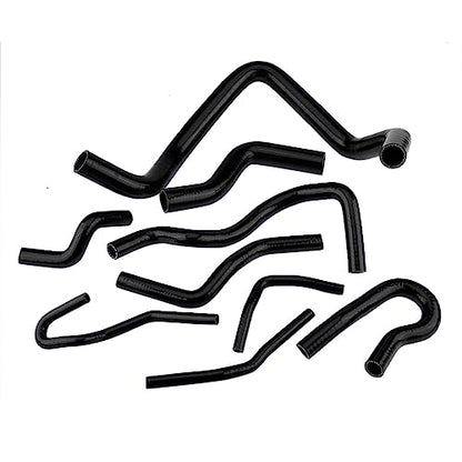 9pcs Silicone Auto Radiator Hose Kit, Coolant Pipe Car Radiator Hoses for D15 D16 SOHC EG/EK 1992-2000 (Black)