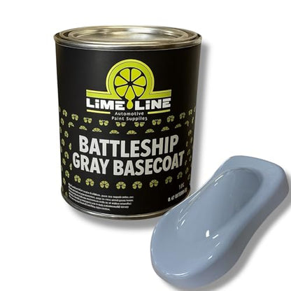 LiME LiNE Automotive Urethane Basecoat 1K Urethane color, High Coverage, Mix 1:1 With Urethane Reducer, Ready for 2K Clearcoat (Battleship Gray,1 Pint) - color: Battleship Gray