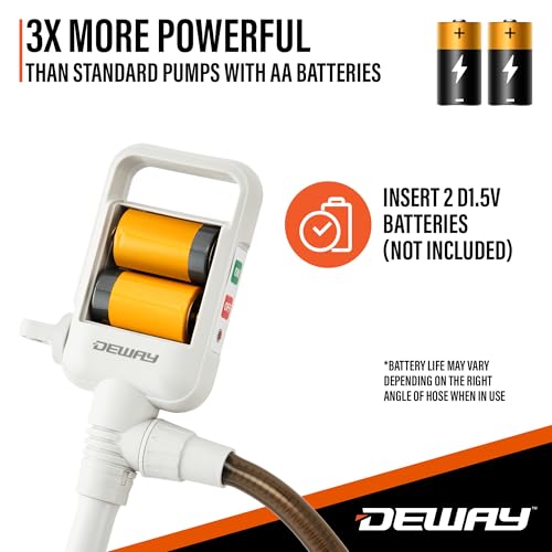 Deway Automatic Fuel Transfer Stick Pump with Hand Trigger & 59" PVC Hose - 2.6 GPM Battery Powered Gas Pump for Gasoline, Diesel, DEF, Agricultural Chemicals, Generators, Lawn Equipment - style: Hand Trigger Nozzle w/ PVC Hose