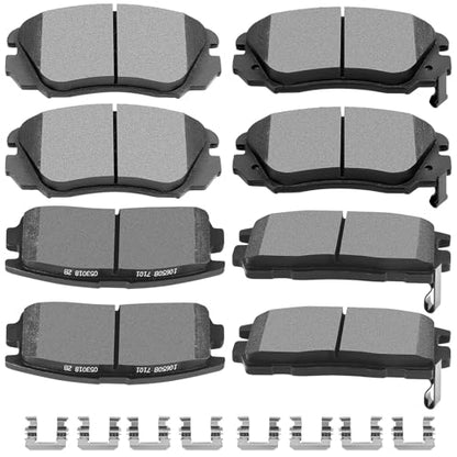 SCITOO D1421 D1275 Ceramic Brake Pads Sets Front & Rear - size: Front-D1421 & Rear-D1275