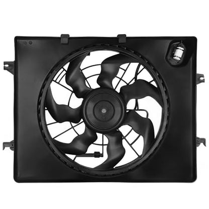 621-477 AC Condenser Cooling Radiator Fan Assembly Fits for Fits for Sonata 2011-2013 L4 2.4L; for Optima 2012-2013 L4 2.4L