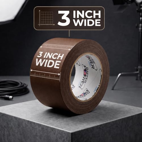 Gaffer Power Brown Gaffer Tape 3 Inch x 30 Yards, Pro Grade, Made in USA - color: Brown, size: 3 in x 1080 in