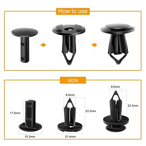 GOOACC GRC-18 100PCS 7mm 8mm 10mm Nylon Push Expansion Screws Replacement Kit,Bumper Fastener Rivet Clips GM 21030249 Ford N807389S - color: 100 Clips