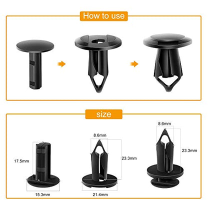 GOOACC GRC-18 100PCS 7mm 8mm 10mm Nylon Push Expansion Screws Replacement Kit,Bumper Fastener Rivet Clips GM 21030249 Ford N807389S - color: 100 Clips