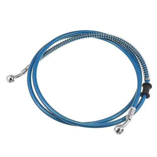 Motoforti 66.93" Length 10mm ID Motorcycle Hydraulic Brake Line Oil Hose Pipe Stainless Steel Braided Cable for ATV Motocross Sport Bikes Street Bikes Blue - color: Blue