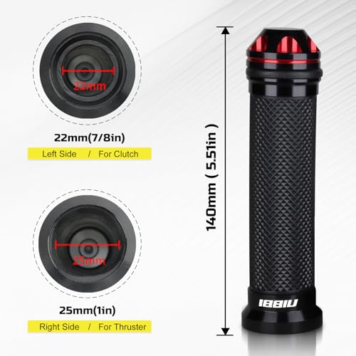 NIBBI Throttle Assembly Set, 7/8'' Grips 22mm Twist Throttle with Cable, Fit for Scooter GY6 Moped ATV - color: Red