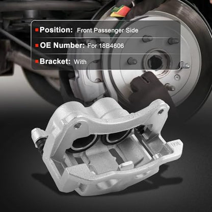 cciyu Front Right Disc Brake Caliper Assembly w/Bracket 18B4606 - size: Front Right[18B4606]