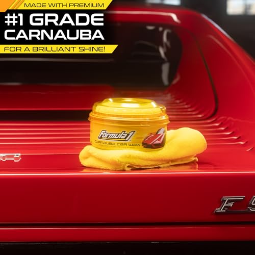 Formula 1 Carnauba Car Wax Paste - High-Gloss Shine - Polish for Car Detailing to Shine & Protect – Remove Haze and Paint Swirls w/Micropolishing Agents – Car Cleaning Supplies (8 oz) (Pack of 2) - size: 8 Fl Oz (Pack of 2)