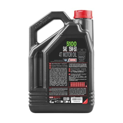 Motul 104083 5100 15W-50 Four-Stroke Motorcycle Engine Motor Oil 4L MA2 Street Off-road V-Twin