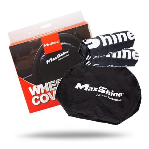 Maxshine Universal Wheel Covers, 4-Pack (Black) | Fits Rims Up to 22” Diameter | Protective Wheel & Tire Covers for Cars, Trucks, SUVs, RVs, Trailers | Auto Detailing Accessories for Storage