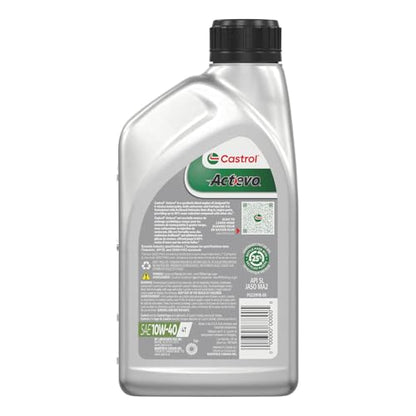 Castrol Actevo 4T 10W-40 Synthetic Blend Motorcycle Oil, 1 Quart, Pack of 6 - size: 1 Quart Bottle, Pack of 6, style: Conventional