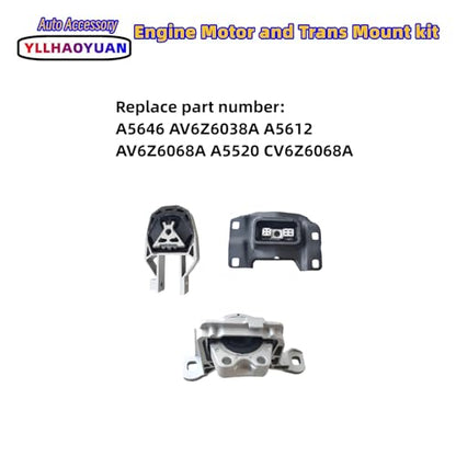 Yllhaoyuan Set of 3 Complete Engine & Transmission Mounts - size: Focus 2012-2018 2.0L L4