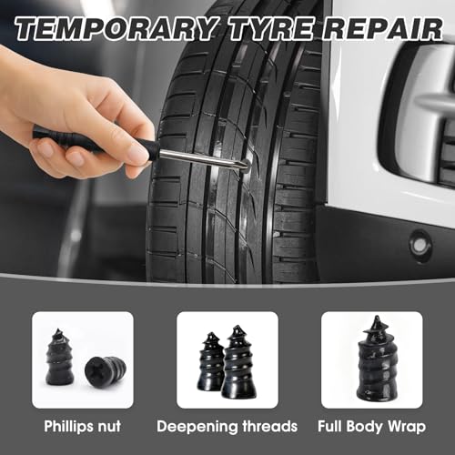 60Pcs Tire Plugs Screw - Quick Fix Screw-in Tire Plug Kit