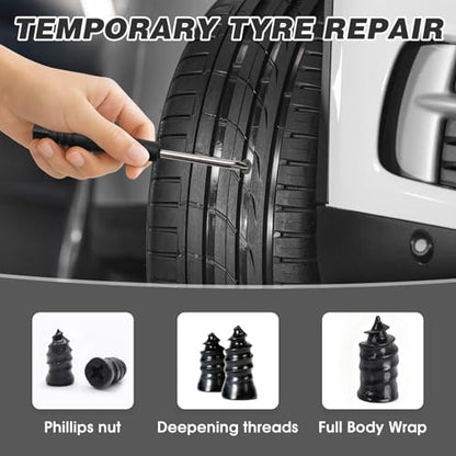 60Pcs Tire Plugs Screw - Quick Fix Screw-in Tire Plug Kit