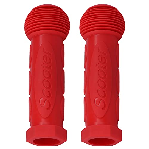 Kids Scooter Handle Grips Replacement Handlebars for 2/3/4 Wheels Child Kick Scooters Bike Rocking Car Push Cart, 9 Color Available, 2-Pack - color: Red