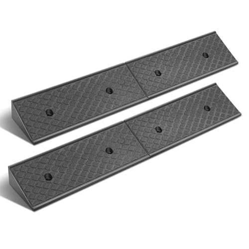 DNA Motoring 2pcs 3" Rise Rubber Curb Ramp Heavy Duty Loading Driveway Ramp Threshold Ramp 38.6" W x 6.7" D x 3" H for Loading Dock, Warehouse, Motorcycles, Cars, TOOLS-00644 - style: 3 in 2pcs