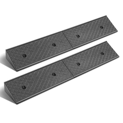 DNA Motoring 2pcs 3" Rise Rubber Curb Ramp Heavy Duty Loading Driveway Ramp Threshold Ramp 38.6" W x 6.7" D x 3" H for Loading Dock, Warehouse, Motorcycles, Cars, TOOLS-00644 - style: 3 in 2pcs