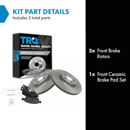 TRQ Front Ceramic Brake Pad and Rotor Set - style: BKA11974
