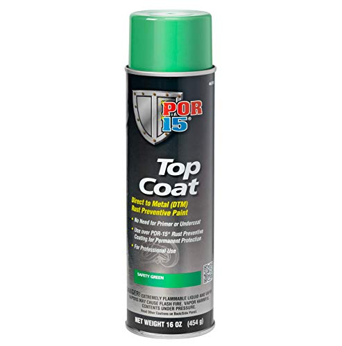 POR-15 Top Coat Spray Paint, Direct to Metal Paint, Long-term Sheen and Color Retention, 16 Fluid Ounces, Safety Green - color: Safety Green