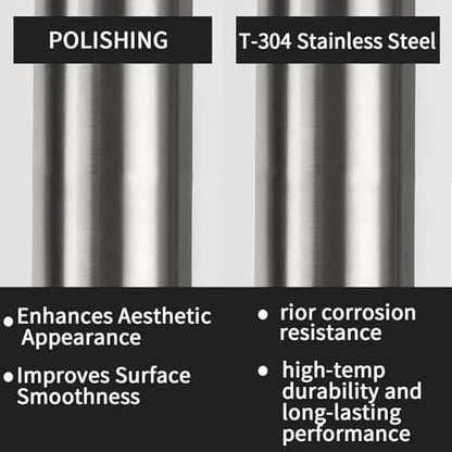 2.75 Inch Exhaust Pipe, T304 Stainless Steel (SS Tubo), Flared Slotted, Polished Finish, Tailpipe 17.3” L, 2 3/4” OD to ID Adapter, Straight Tubing - size: QK2.75-17.3