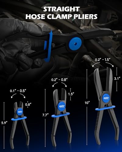 OMT Hose Pinch Off Pliers, 3 Pc Long Reach Hose Clamp Set For Brake Lines - style: Straight