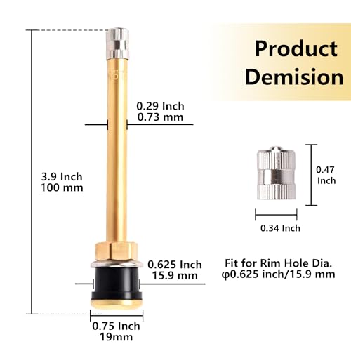 TR572 Valve Stem Clamp-in for Φ.625 Inch on Truck Bus Tires 10PCS - size: TR572