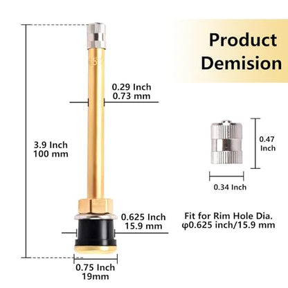 TR572 Valve Stem Clamp-in for Φ.625 Inch on Truck Bus Tires 10PCS - size: TR572