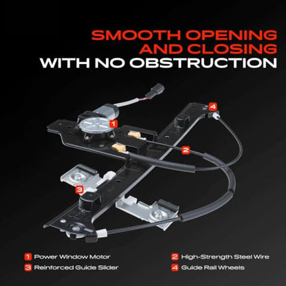 A-Premium Rear Passenger Side Power Window Regulator with Motor (2-Pin) - style: Rear Passenger Side (RH)