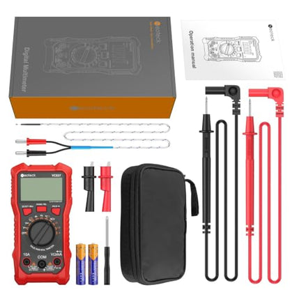 Neoteck 6000 Counts True RMS Digital Multimeter,Auto Range Multimeter - color: Red, size: 6000Counts(AC/DC 600V)