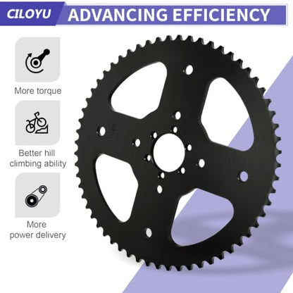 High Torque 60T Sprocket 420 Chain with 90 Link Mini Bike Rear Chain - color: Blue