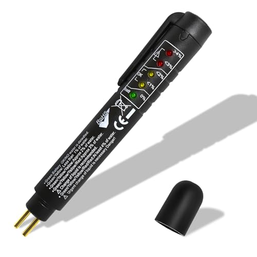 wuyaoyao Brake Fluid Liquid Tester Pen with 5 LED Indicators, DOT 3 DOT 4 DOT 5.1 Brake Fluid Tester Pen, Brake Fluid Liquid Testing Pen Auto Brake Diagnostic Tool for Check Engine
