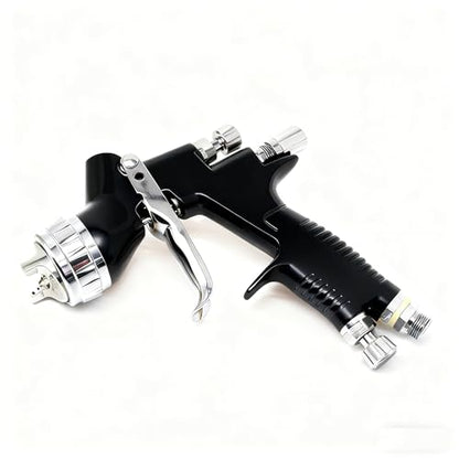 TE20 HVLP Air Spray Gun 1.3mm Nozzles, Car Paint Gun Sprayer,Forged Body, Anodised Finish，Paint Gun for Varnish and Top Coat, with Paint Sprayer Accessories (Black（Plum Blossom Nozzle）) - style: Black（Plum Blossom Nozzle）