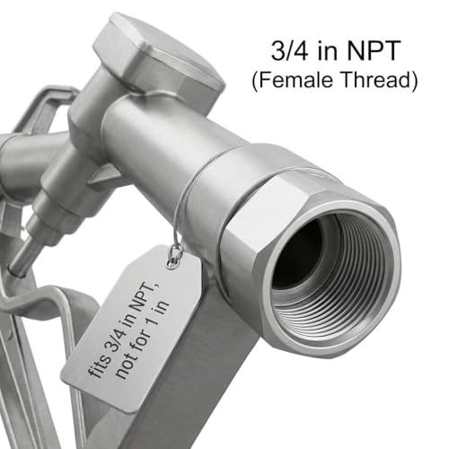 QWORK Fuel Nozzle, 3/4 in. NPT Manual Fuel Nozzle with Swivel | For Manual and Electric Fuel Pumps | Gasoline and Diesel |Max Pressure 50 PSI - size: 1 Pack