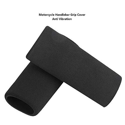 Motorcycle Handle Cover, 2pcs Motorcycle Non-Slip Anti Vibration Soft Foam Handlebar Grip Cover, Black